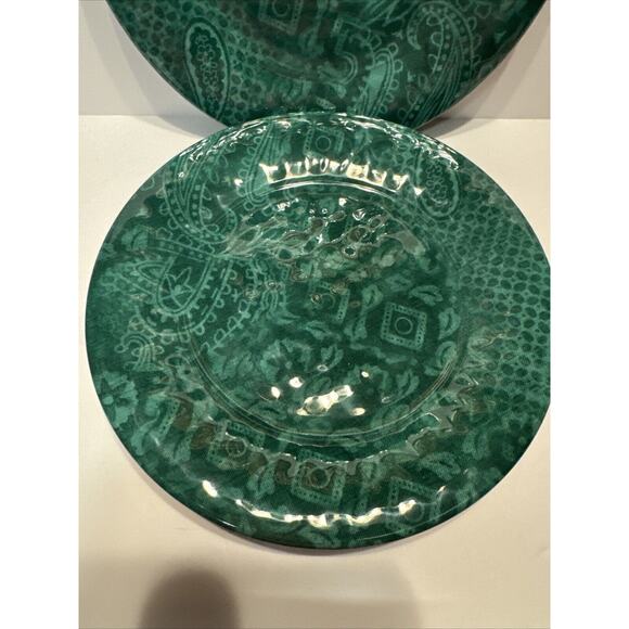 Set of 4 Southern Living Melamine Plates Green Exclusively Dillard's NEW - Picture 2 of 6